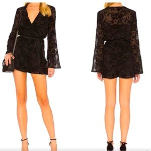 BCBG • Bell Sleeve Lace Romper in Black